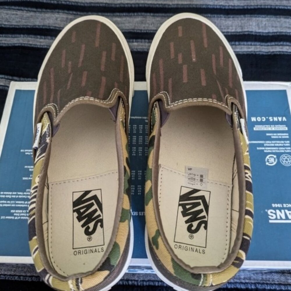 Vans OG Slip On LX Women 8 Canvas Mixed Camo Brown VNOA3AV7VYT 012026 - Picture 9 of 11